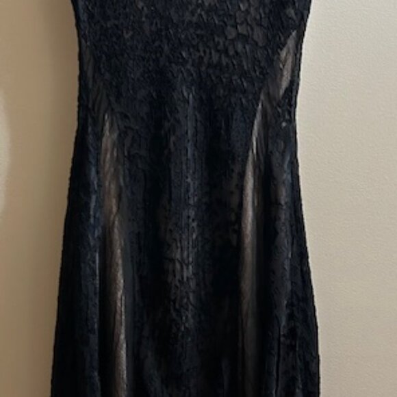 Komarov Dress, Black Sheer, Flutter Hem - Picture 5 of 6